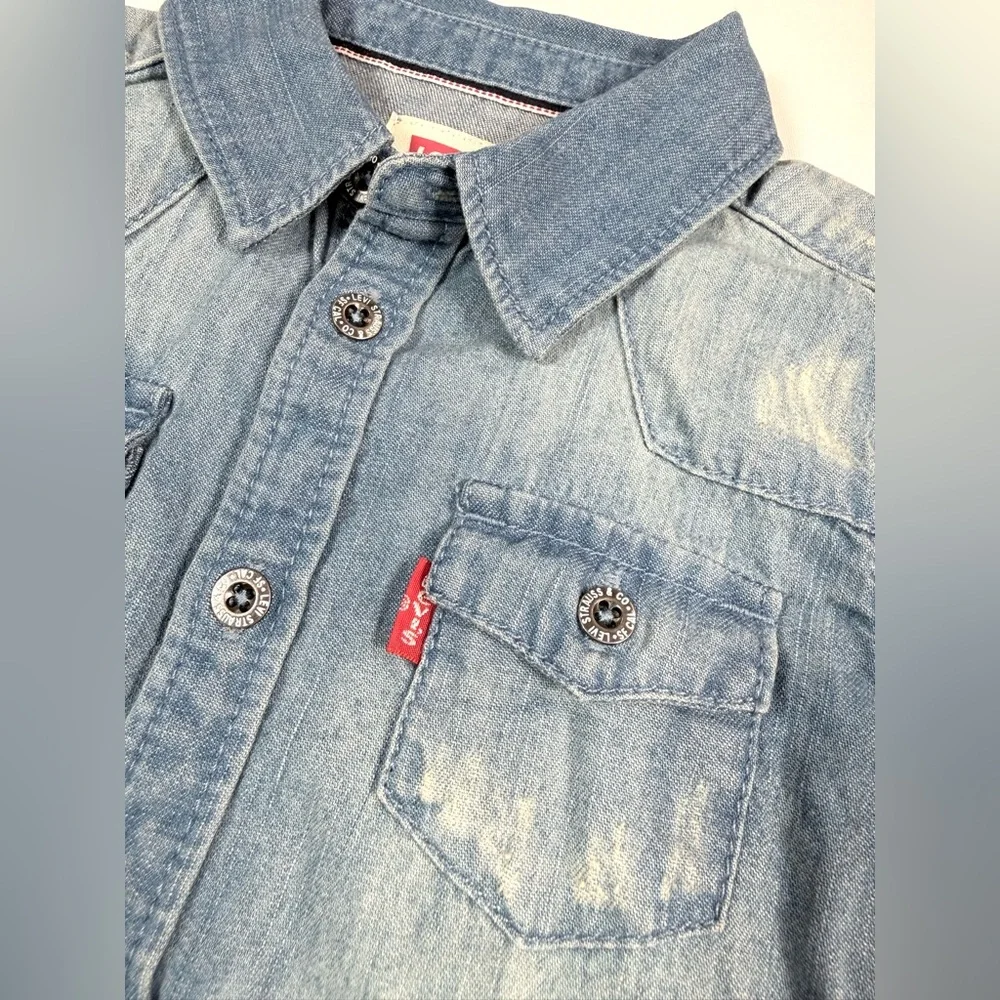 NWT‎ LEVIS Baby Western Chambray Button Down 12M Classic Americana Cowboy NEW